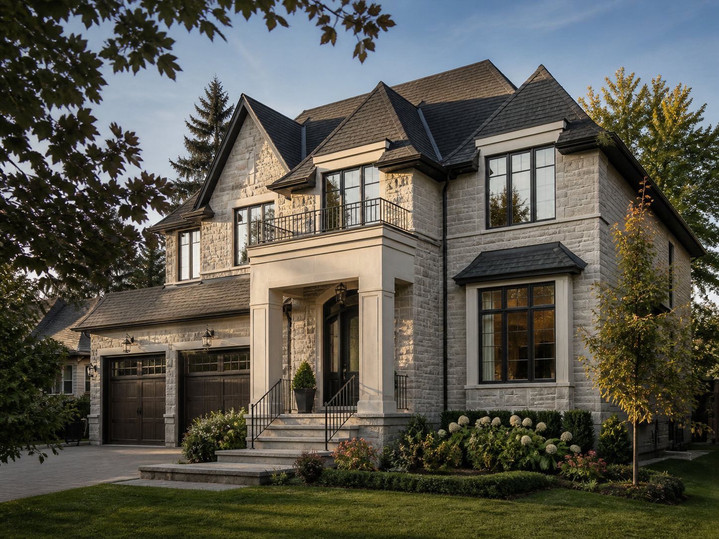 Custom home exterior in Ontario